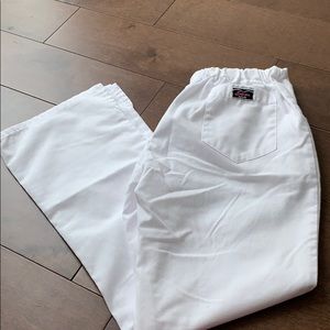 White scrub pants